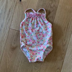 Baby GAP girls floral swim suit 6-12mos EUC CUTE!